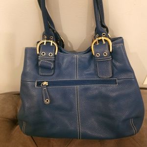 Tignanello Blue leather handbag